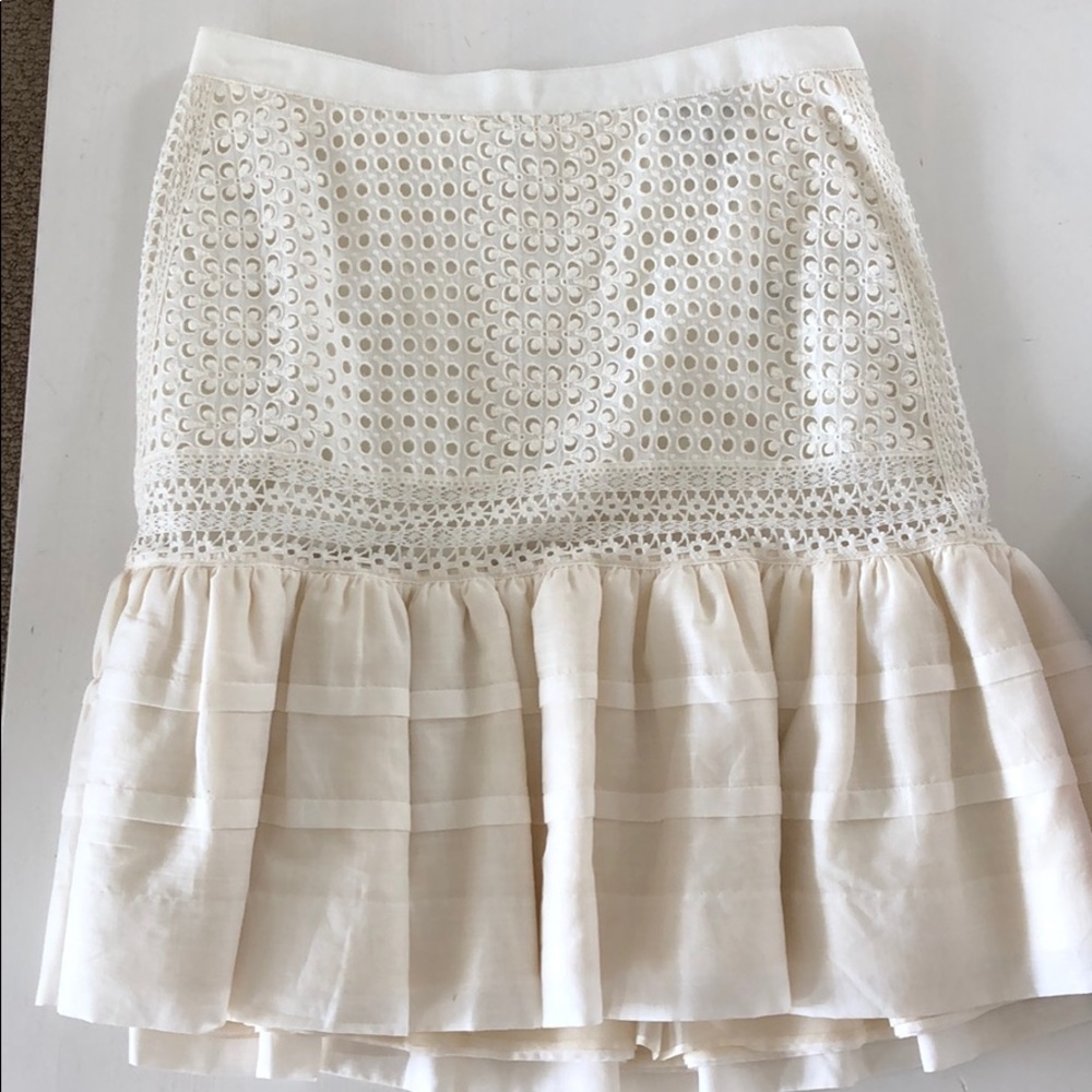 J. Crew Collection White Skirt Size 0